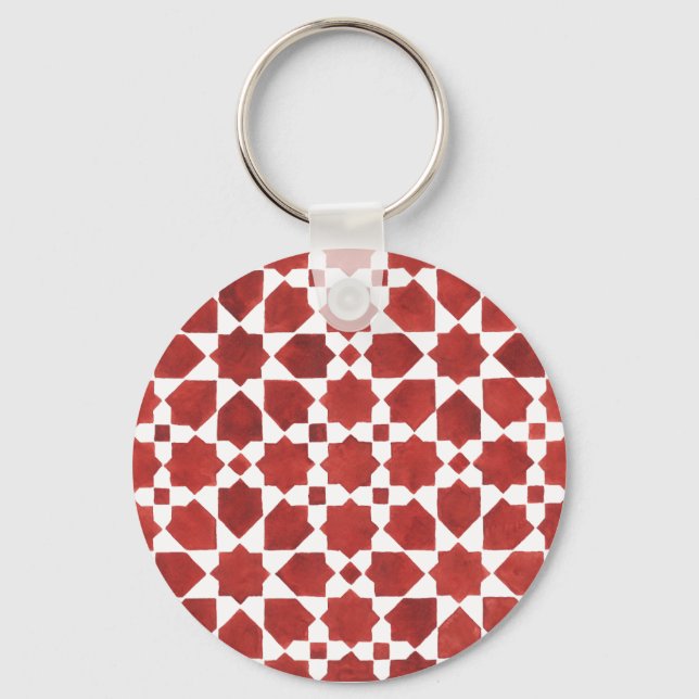 Mosaïque marocaine rouge ROSETTE Key Ring (Front)