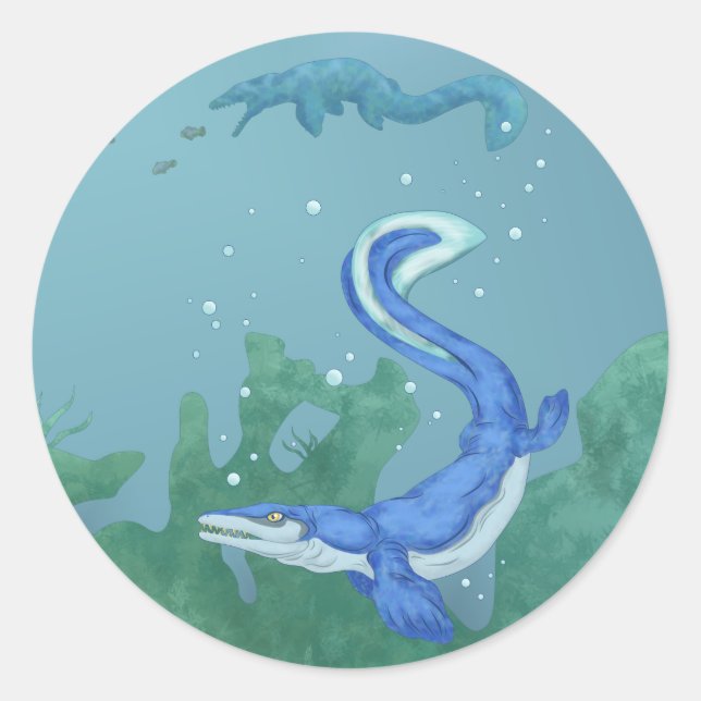 Mosasaurus Classic Round Sticker (Front)
