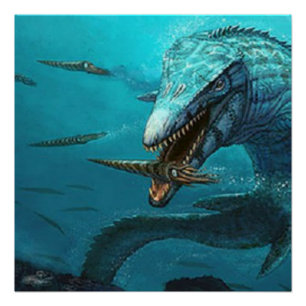 Mosasaurus hunting poster