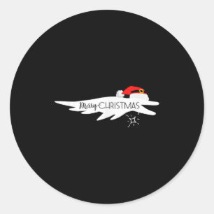 Mosasaurus Merry Christmas Funny Dinosaur Classic Round Sticker