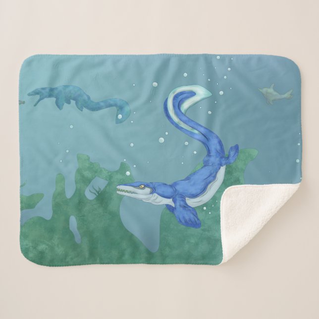 Mosasaurus Sherpa Blanket (Front (Horizontal))