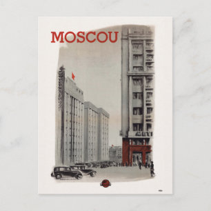 Moscou Moscow USSR Vintage Poster 1936 Postcard