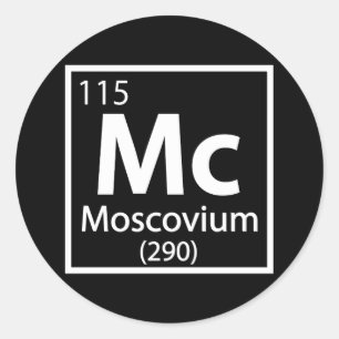 Moscovium - Russian Science Periodic Table Classic Round Sticker