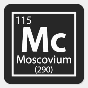 Moscovium - Russian Science Periodic Table Square Sticker