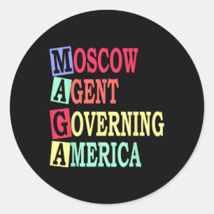 Moscow Agents Governing America Anti Trump Russian Classic Round Sticker