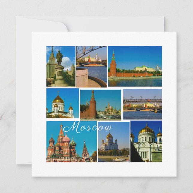 Moscow City Kremlin Moskva Architecture Flat Card (Front)