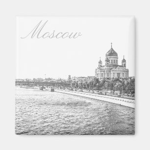 Moscow City Moskva River Cathedral Architecture Magnet
