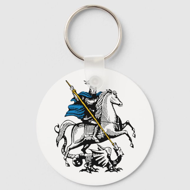 Moscow city Russia flag symbol saint george Key Ring (Front)