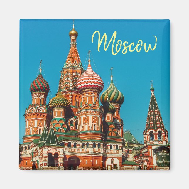 Moscow City St Basil's Cathedral Landscape Magnet (Front)