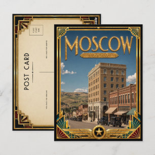 Moscow Idaho Vintage Art Deco Golden Age Postcard