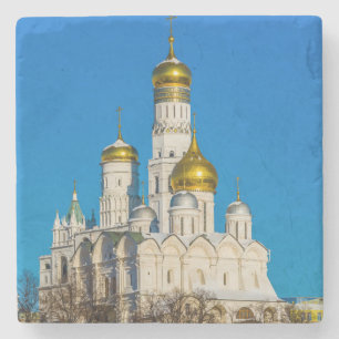 Moscow Kremlin cathedrals Stone Coaster