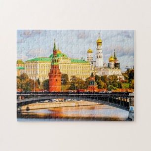 Moscow Kremlin In The Golden Autumn Season Jigsaw Puzzle