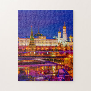 Moscow Kremlin In Winter Night Jigsaw Puzzle