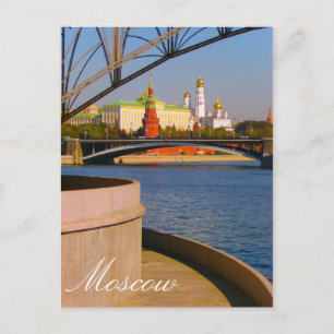 Moscow Kremlin Moskva River City Architecture Postcard