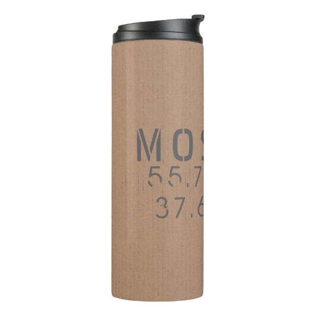 Moscow Latitude Longitude  Thermal Tumbler (Rotated Left)