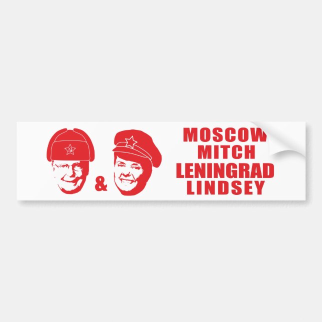 Moscow Mitch and Leningrad Lindsey Bumper Sticker (Front)