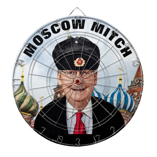 Moscow Mitch McConnell in Russian Hat Dartboard (Front)