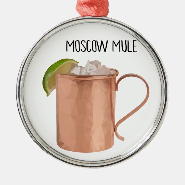 Moscow Mule Copper Mug Low Poly Geometric Design Metal Tree Decoration (Front)