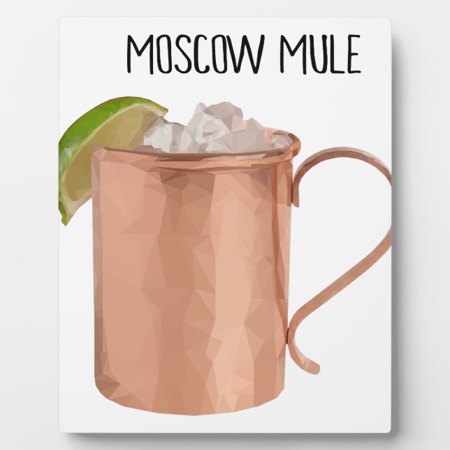 Moscow Mule Copper Mug Low Poly Geometric Design Plaque (Front)