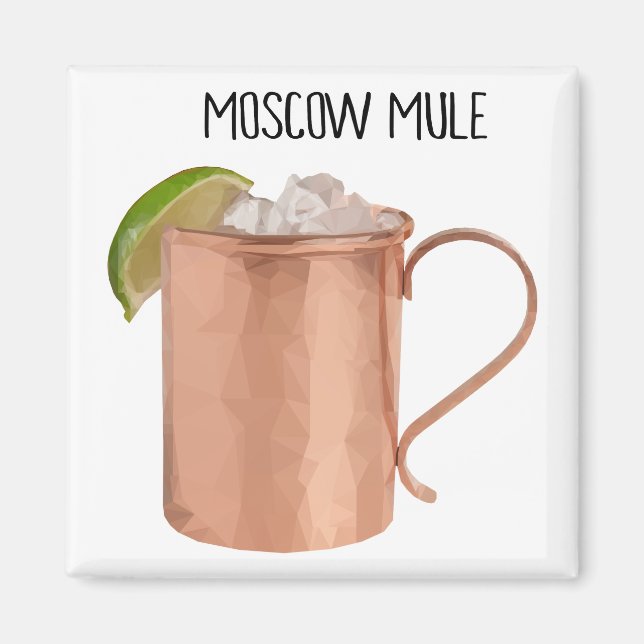 Moscow Mule Copper Mug Vodka Lime Cocktail Magnet (Front)