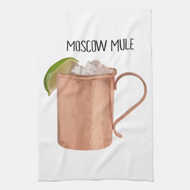 Moscow Mule Kitchen Towel Geometric Low Poly Art (Vertical)