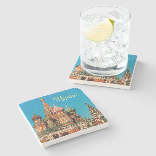 Moscow Red Square St Basil's Russia Architecture Stone Coaster (Side)