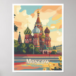 Moscow Russia Artwork Travel Place illustration Poster