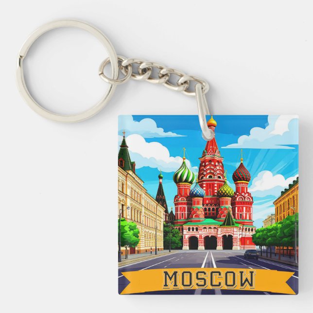 🧲 Moscow Russia City Memory Key Ring (Front)