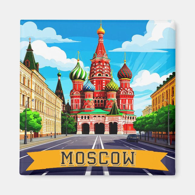 🧲 Moscow Russia City Memory Magnet (Front)