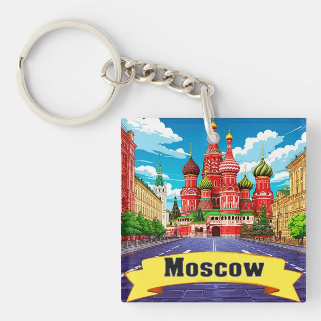 🧲 Moscow Russia Explorer Keepsake Key Ring (Front)