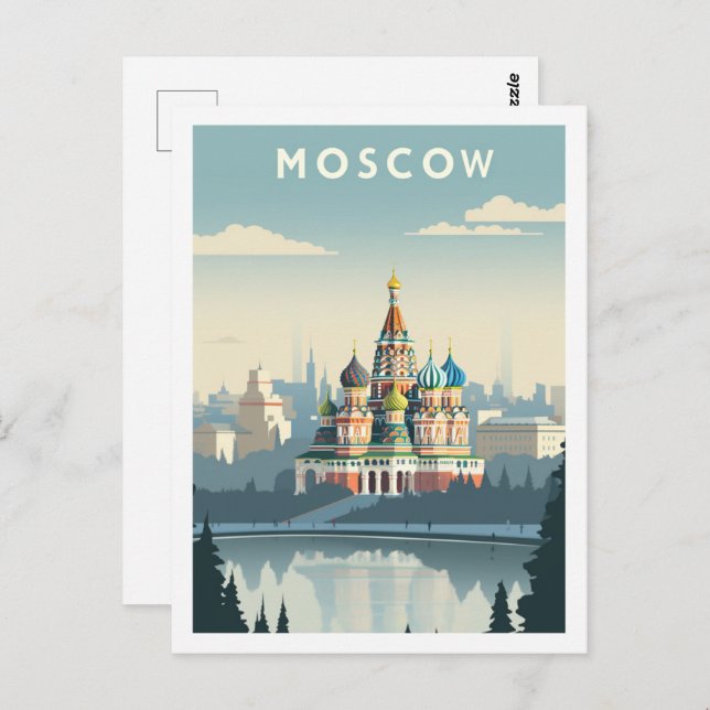 Moscow Russia Famous Vintage Travel Place Postcard (Front/Back)