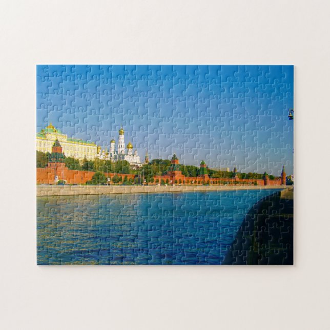 Moscow Russia Kremlin Architecture Moskva River Jigsaw Puzzle (Horizontal)