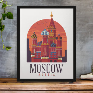 Moscow Russia Kremlin Skyline Poster
