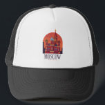 Moscow Russia Kremlin Skyline Trucker Hat<br><div class="desc">Beautiful Moscow Russia Cityscape Trucker Hat showing the famous sights and buildings of the russian capital city. Makes a great souvenir gift for every tourist and russian and every loved one. Purchase yours today. Amazing Kremlin gift idea on birthday or christmas.</div>