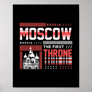 Moscow Russia Landmark Typography Travel  Poster