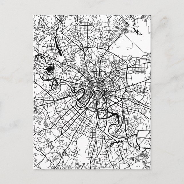 Moscow Russia Map Postcard (Front)