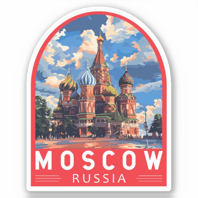 Moscow Russia Travel Art Vintage (Front)