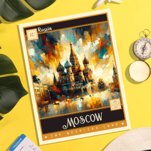 Moscow, Russia   Vintage Painting Postcard