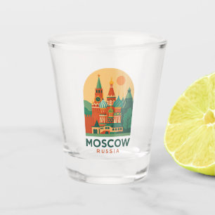 Moscow Russia Vintage Travel Art Retro Shot Glass