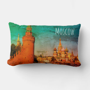 Moscow St Basil's Cathedral Red Square Kremlin Lumbar Cushion