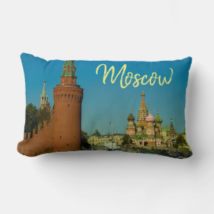 Moscow St Basil's Cathedral Red Square Kremlin Lumbar Cushion