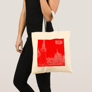 Moscow St Basil's Cathedral Red Square Sketch Tote Bag
