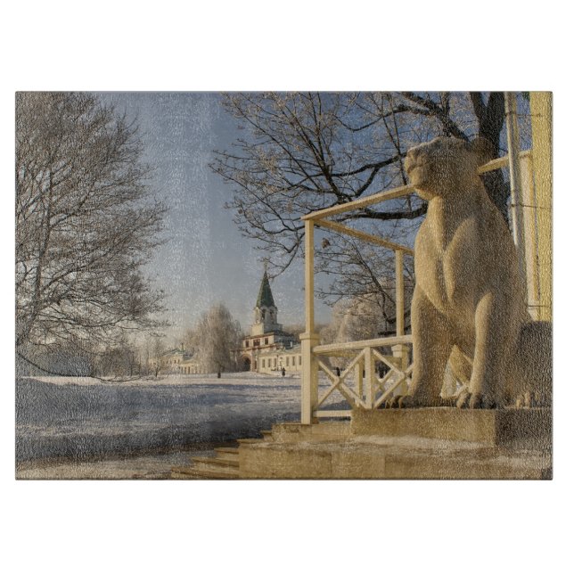 Moscow. Winter. lion sculpture Cutting Board (Front)