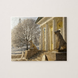 Moscow. Winter. lion sculpture. Jigsaw Puzzle
