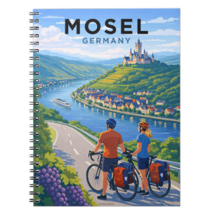 Mosel Germany Cycling Vintage Travel Art Notebook