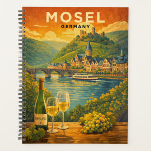 Mosel River Germany Vintage Travel Art Planner