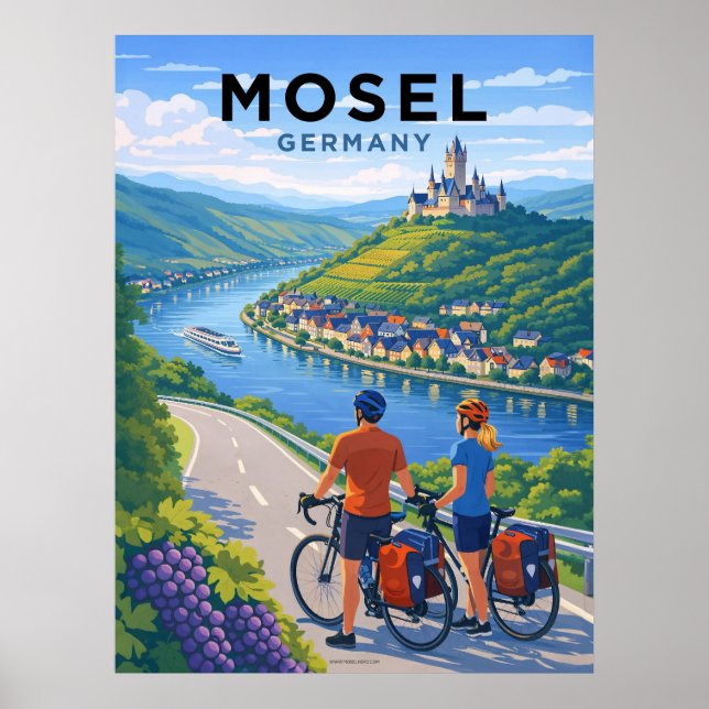 Mosel River Germany Vintage Travel Poster (Front)