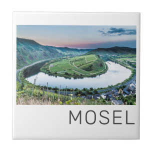 Moselle Calmont Loop Bremm Sunset River Souvenir Ceramic Tile