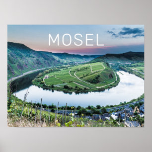 Moselle Calmont Loop Bremm Sunset River Souvenir Poster