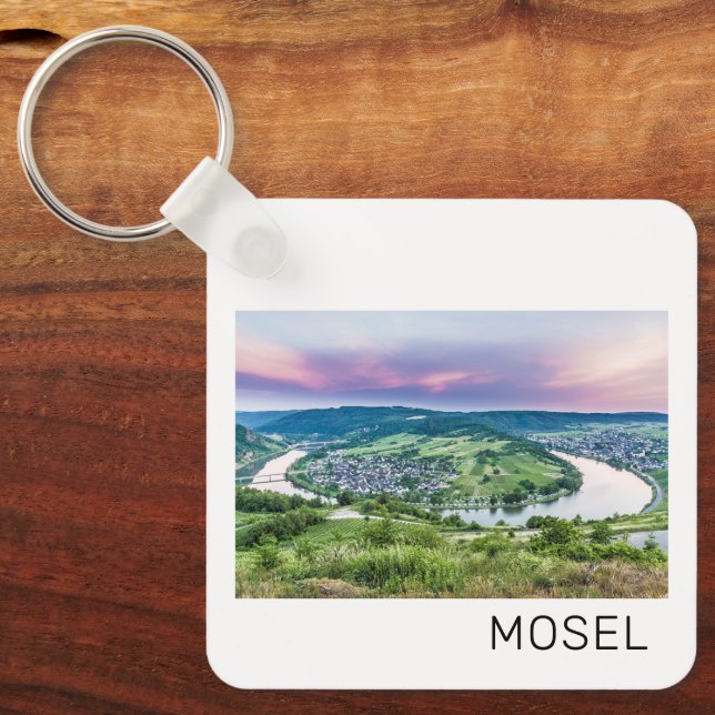 Moselle Loop Sunset Kroev Panorama Germany Key Ring (Front)